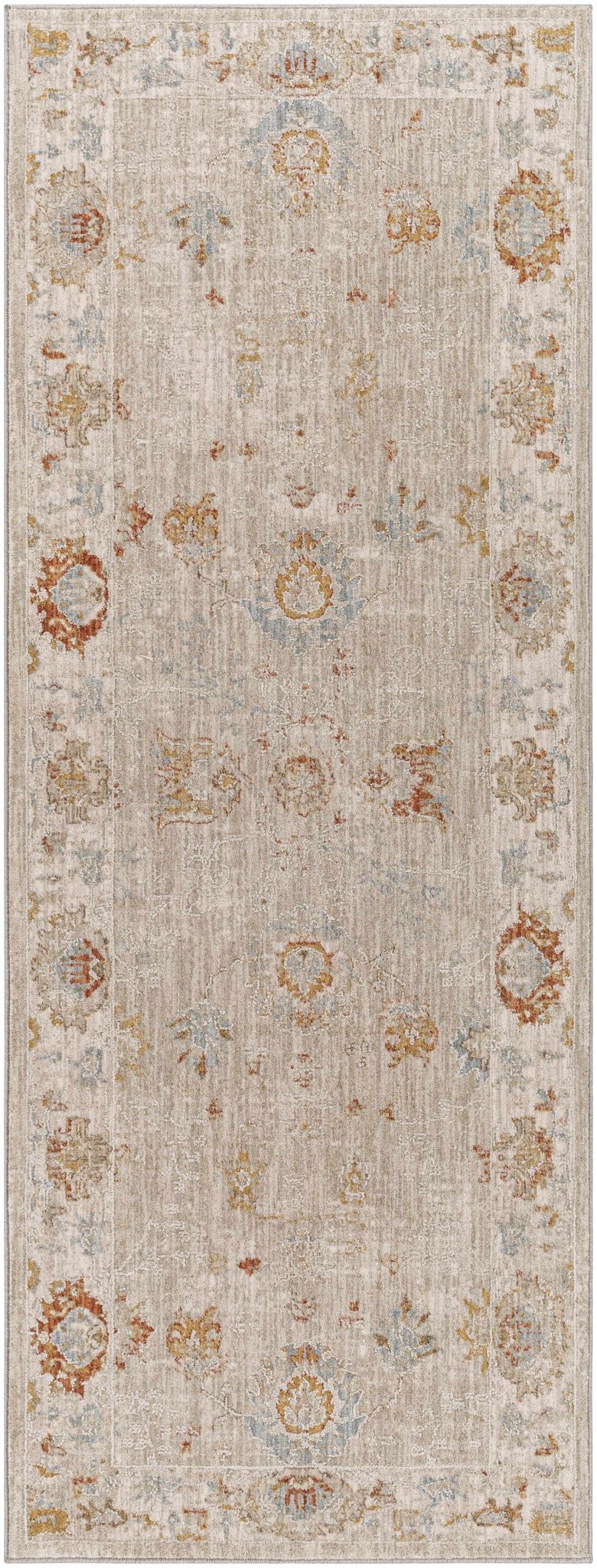Traditional Oushak Beige Machine Woven Area Rug - The Rug Decor