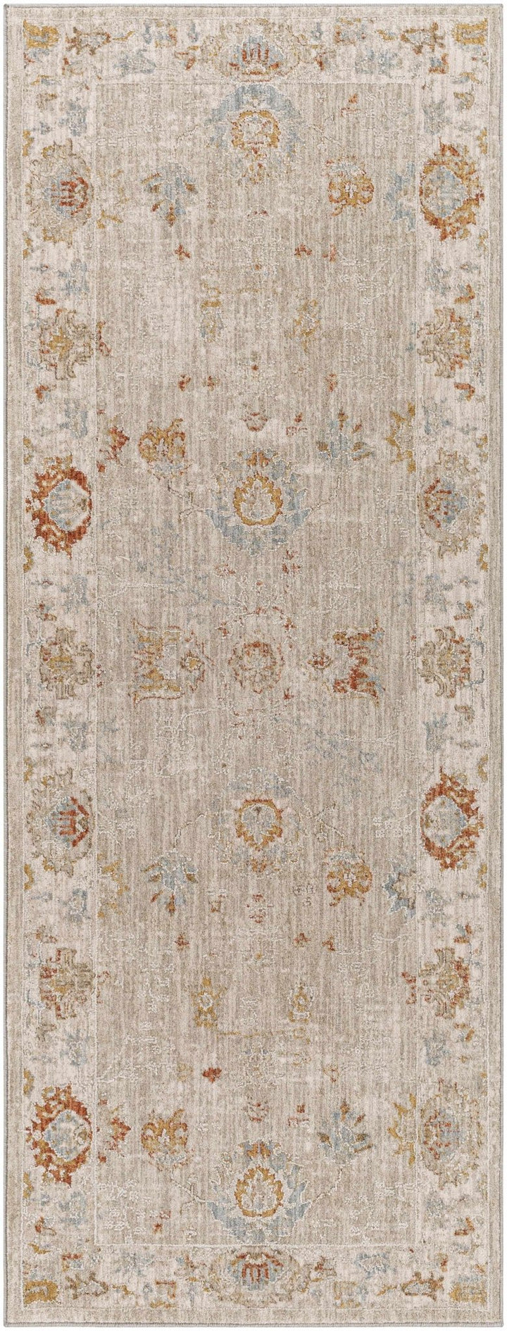 Traditional Oushak Beige Machine Woven Area Rug - The Rug Decor