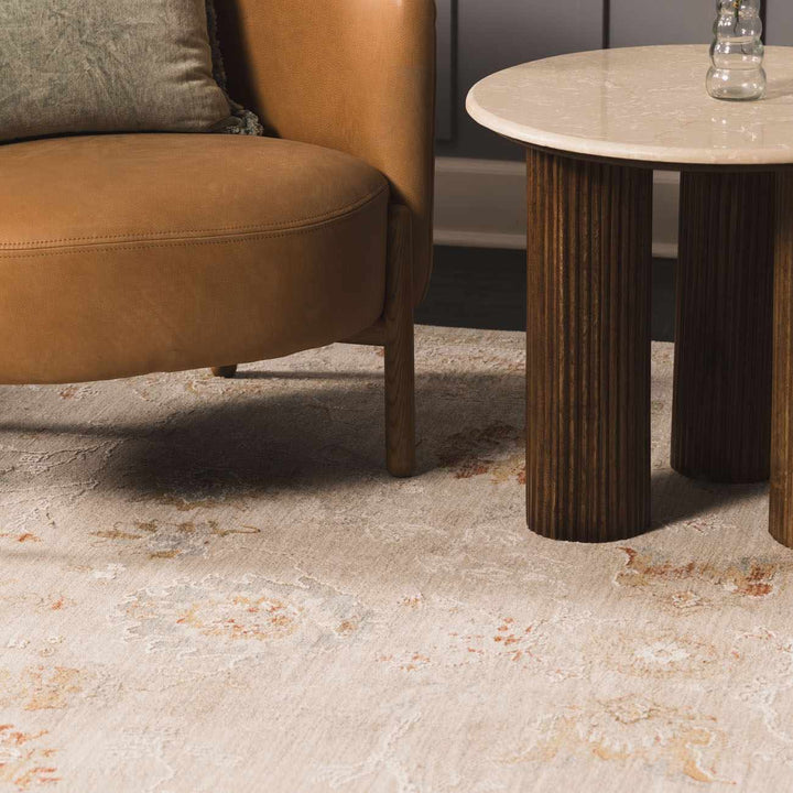 Traditional Oushak Beige Machine Woven Area Rug - The Rug Decor