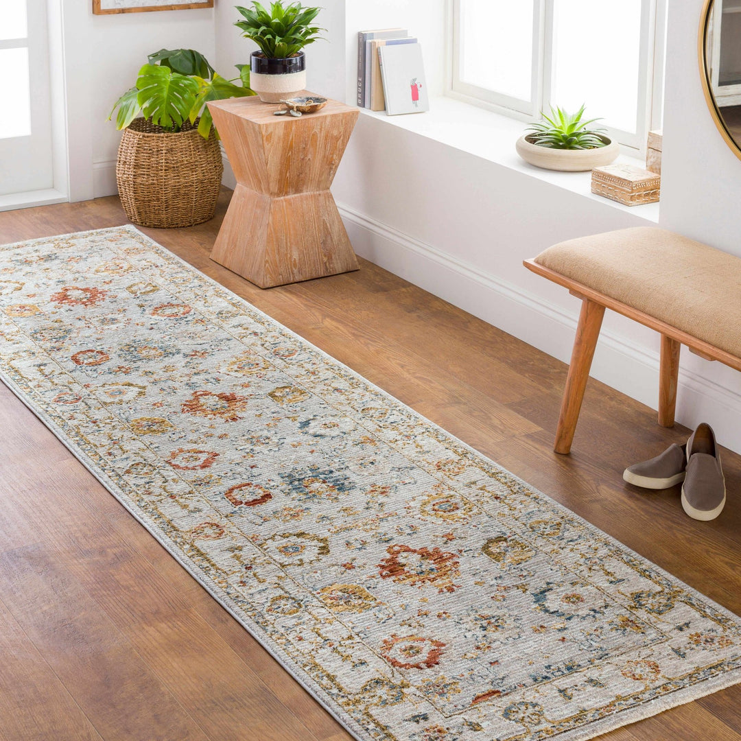 Traditional Oushak Cream Machine Woven Rug - The Rug Decor