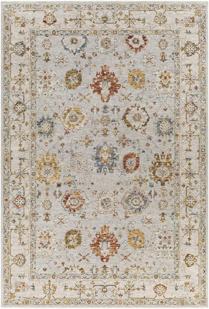 Traditional Oushak Cream Machine Woven Rug - The Rug Decor