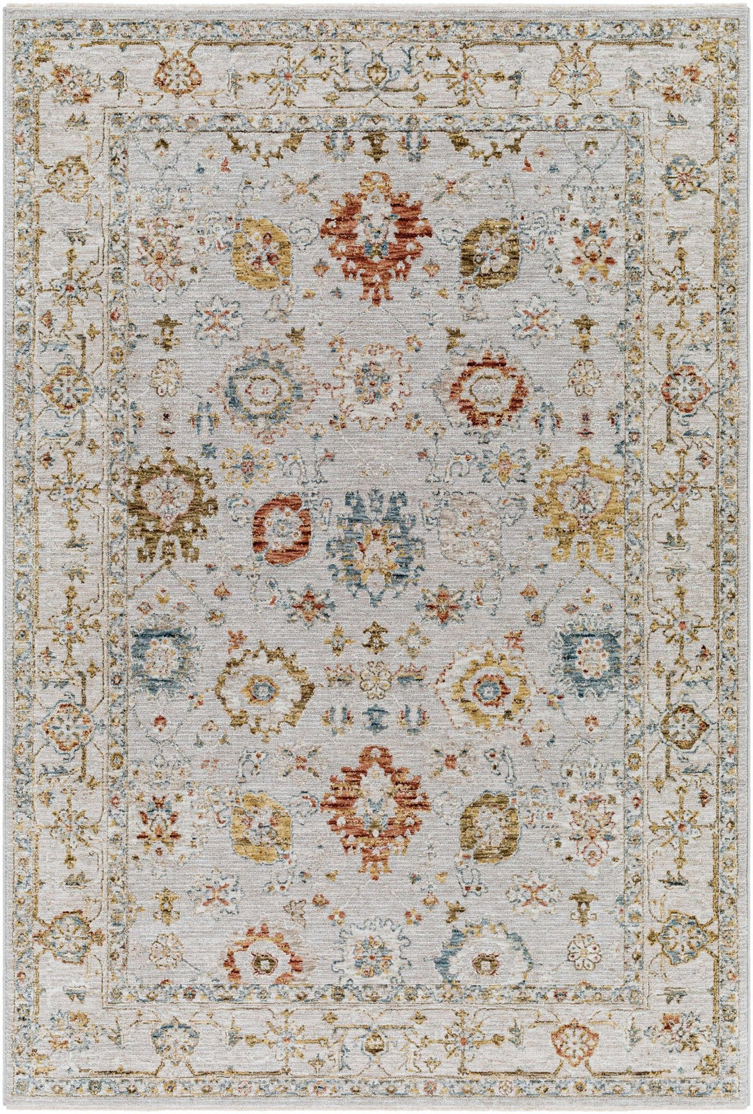 Traditional Oushak Cream Machine Woven Rug - The Rug Decor