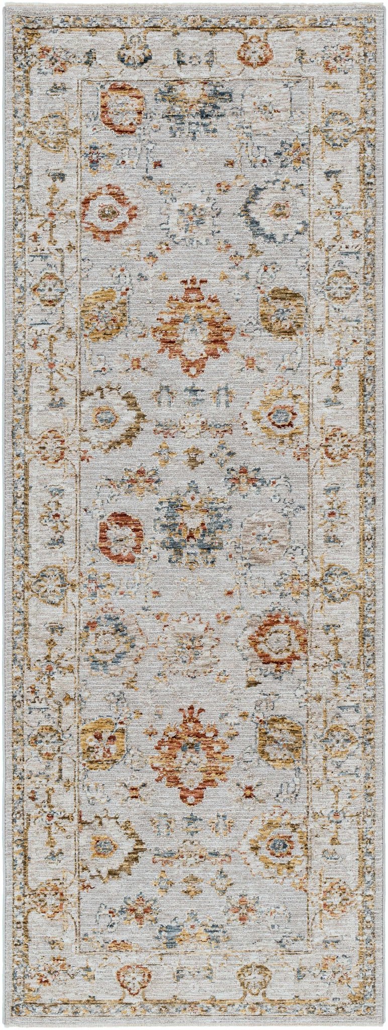 Traditional Oushak Cream Machine Woven Rug - The Rug Decor