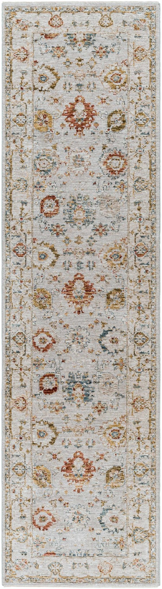 Traditional Oushak Cream Machine Woven Rug - The Rug Decor