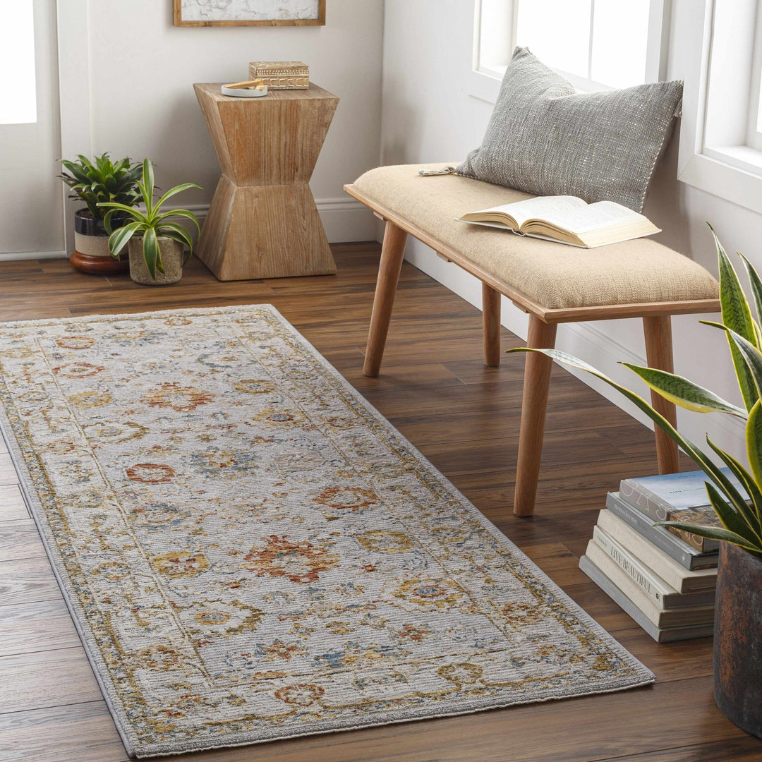 Traditional Oushak Cream Machine Woven Rug - The Rug Decor