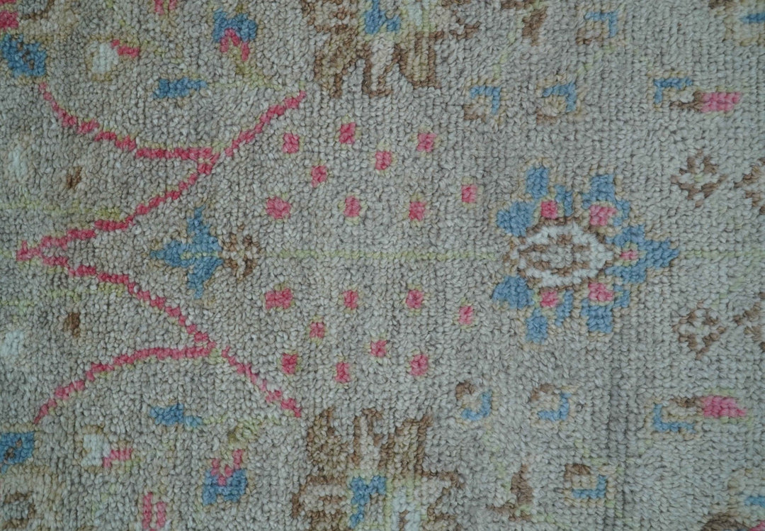 Traditional Oushak Design Beige And Blue 4x6 Hand knotted Wool Area Rug - The Rug Decor