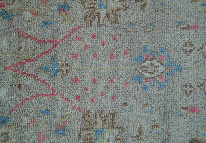 Traditional Oushak Design Beige And Blue 4x6 Hand knotted Wool Area Rug - The Rug Decor