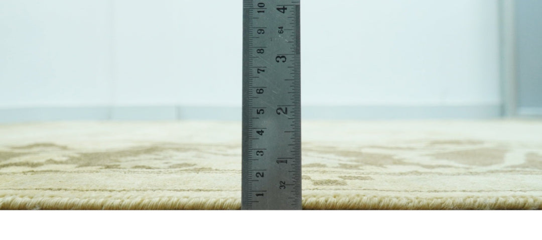 Traditional Oushak Design Beige And Brown 10x10 Hand Knotted Wool Area Rug - The Rug Decor