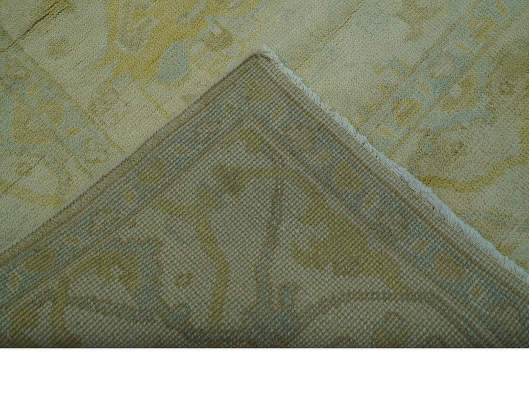 Traditional Oushak Design Beige And Gold 6x9 Hand Knotted Wool Area Rug - The Rug Decor