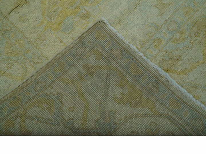Traditional Oushak Design Beige And Gold 6x9 Hand Knotted Wool Area Rug - The Rug Decor