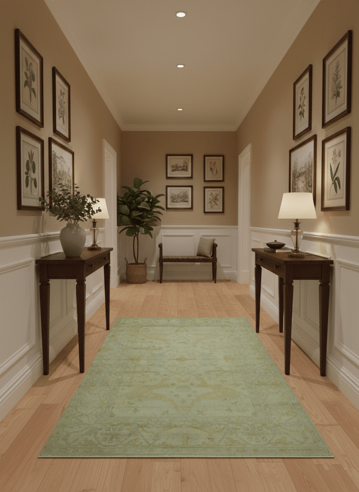 Traditional Oushak Design Beige And Gold 6x9 Hand Knotted Wool Area Rug - The Rug Decor