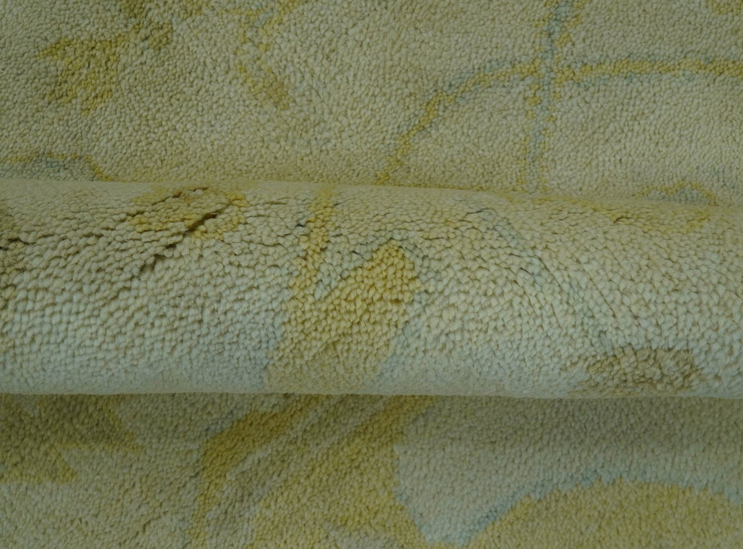 Traditional Oushak Design Beige And Gold 6x9 Hand Knotted Wool Area Rug - The Rug Decor