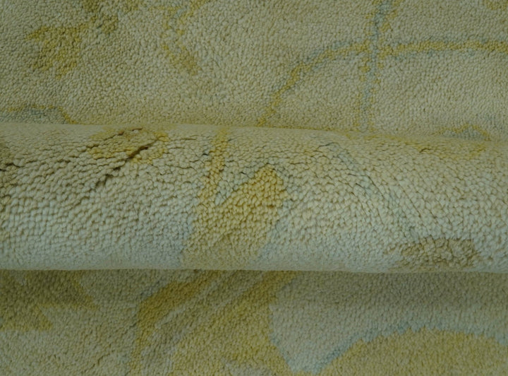 Traditional Oushak Design Beige And Gold 6x9 Hand Knotted Wool Area Rug - The Rug Decor