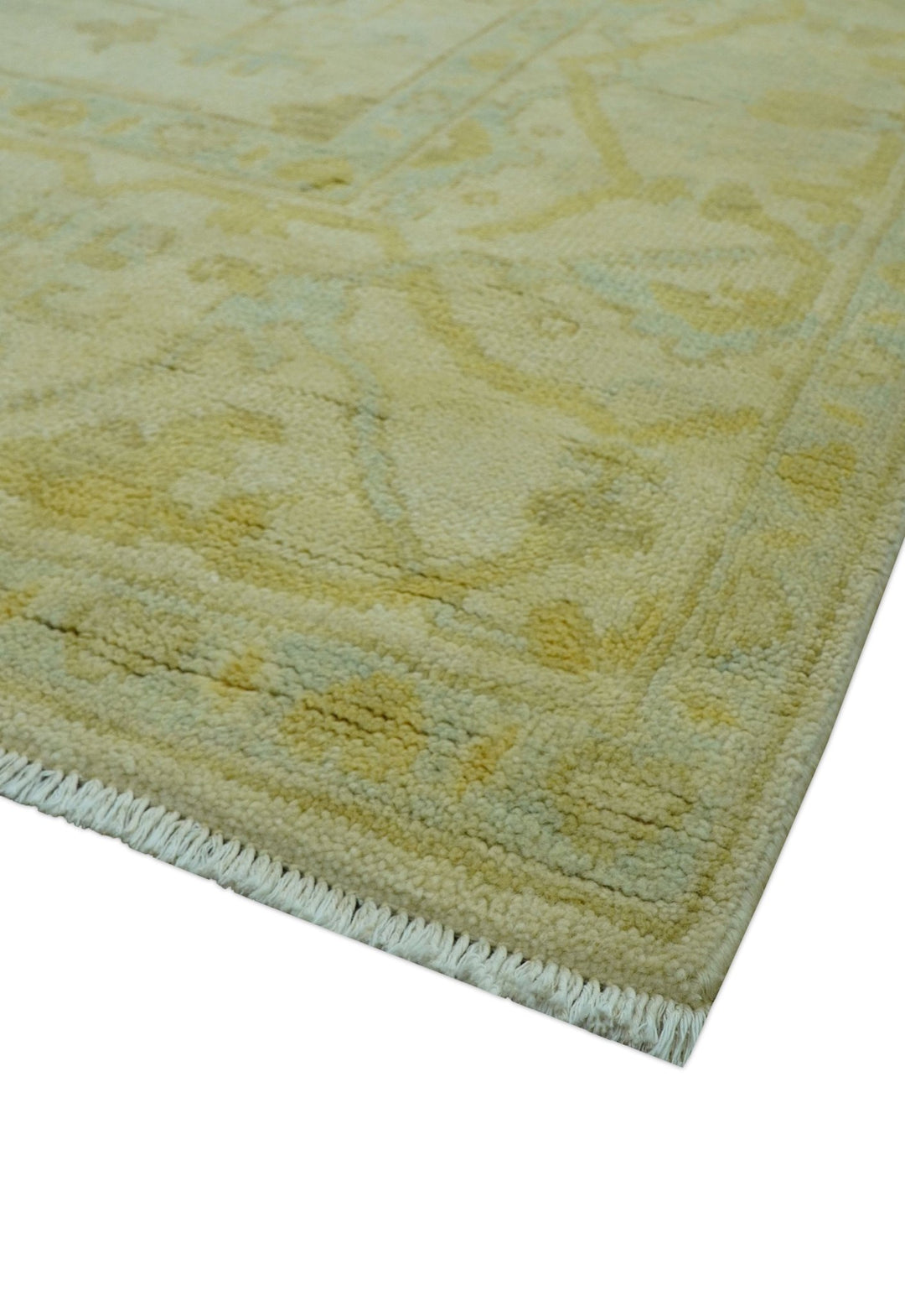 Traditional Oushak Design Beige And Gold 6x9 Hand Knotted Wool Area Rug - The Rug Decor