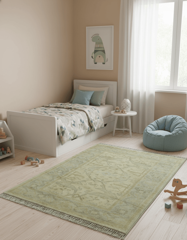 Traditional Oushak Design Beige And Gray 4x6 Hand Knotted Wool Area Rug - The Rug Decor