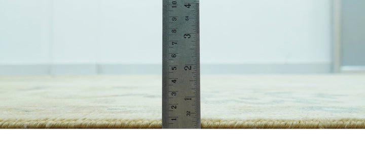 Traditional Oushak Design Beige And Gray Hand Knotted 9x12 Wool Area Rug - The Rug Decor