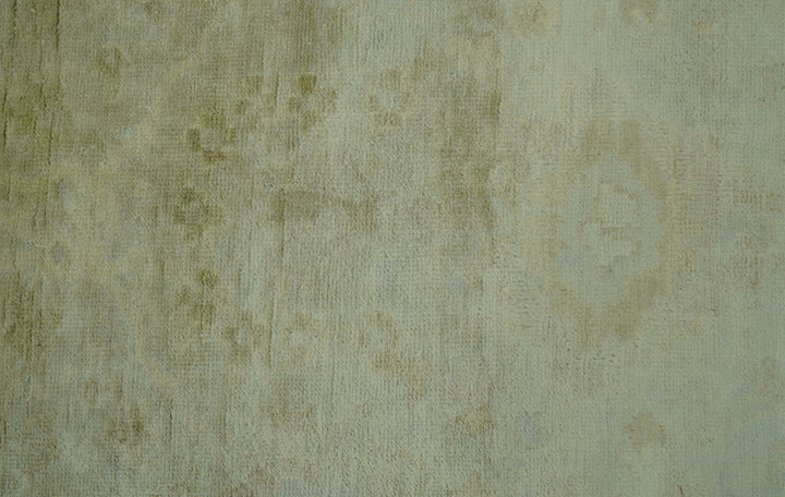 Traditional Oushak Design Beige And Silver Hand Knotted 8x10 Wool Area Rug - The Rug Decor
