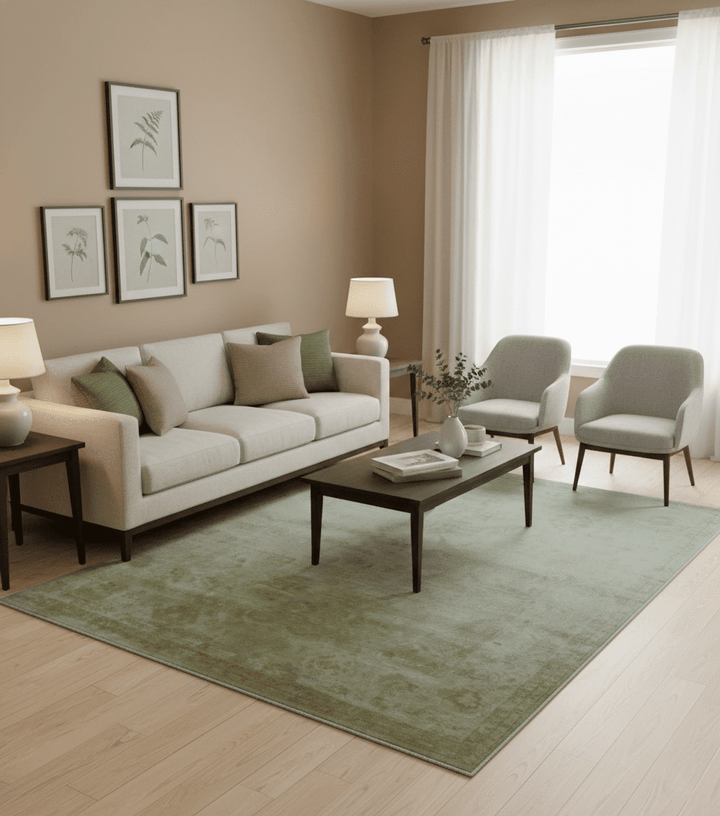 Traditional Oushak Design Beige And Silver Hand Knotted 8x10 Wool Area Rug - The Rug Decor