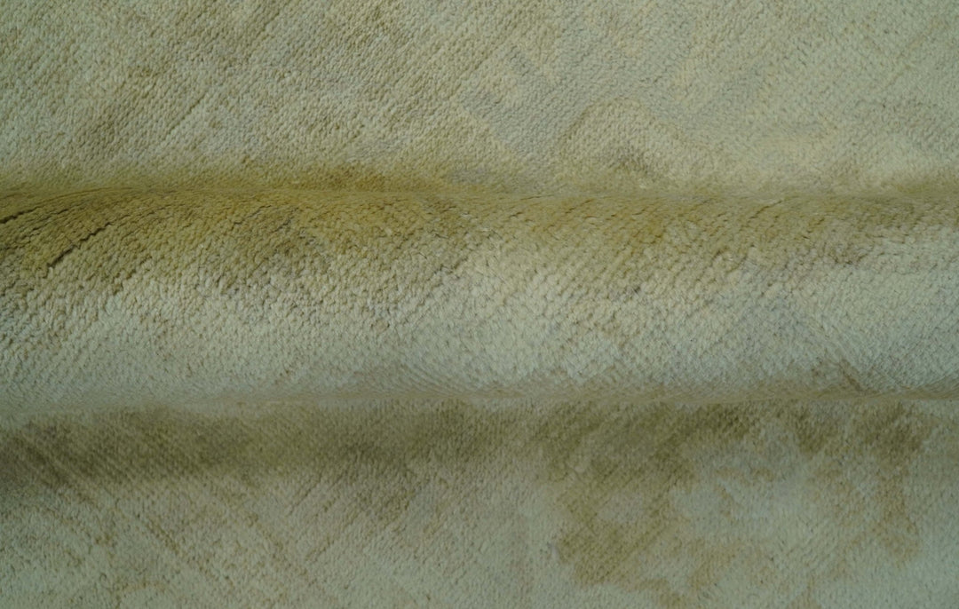 Traditional Oushak Design Beige And Silver Hand Knotted 8x10 Wool Area Rug - The Rug Decor