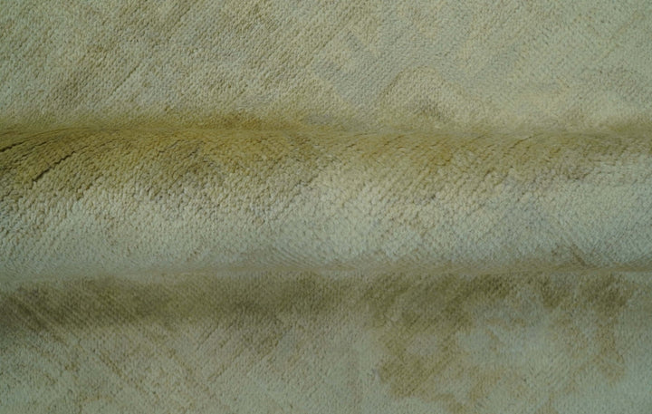 Traditional Oushak Design Beige And Silver Hand Knotted 8x10 Wool Area Rug - The Rug Decor