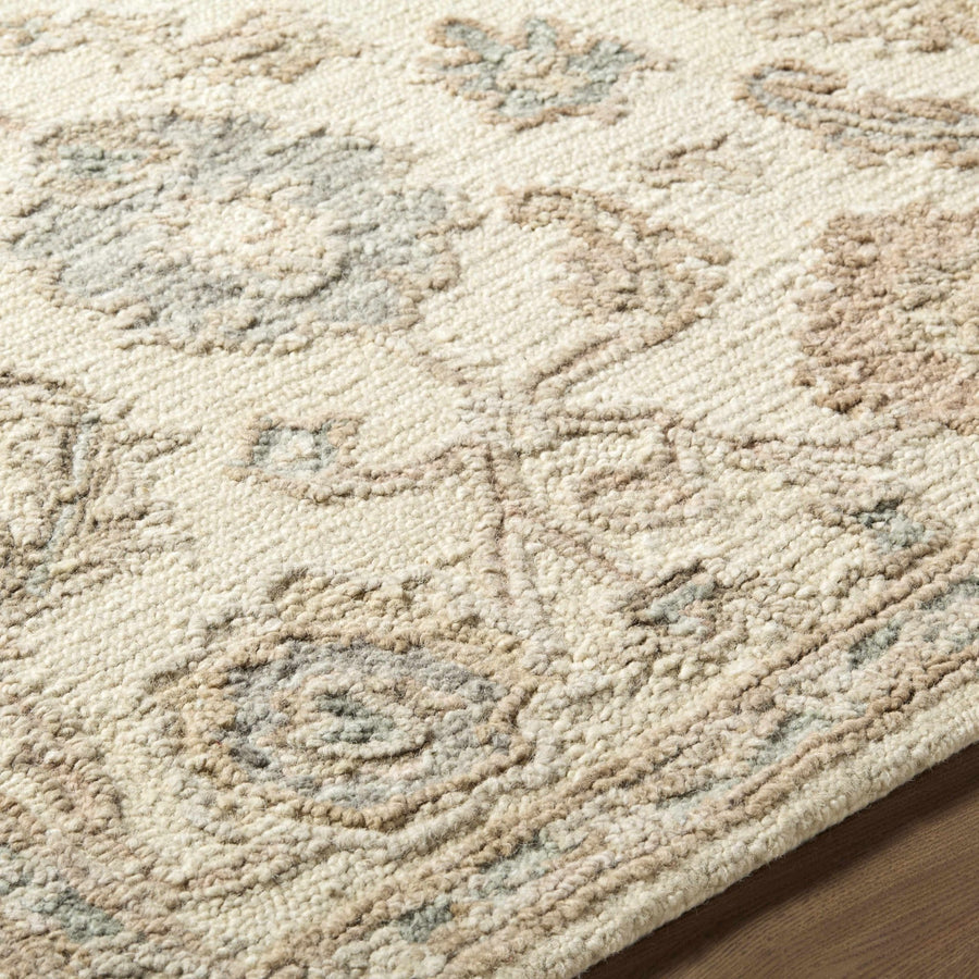 Traditional Oushak Design Beige Hand Tufted Wool Area Rug - The Rug Decor