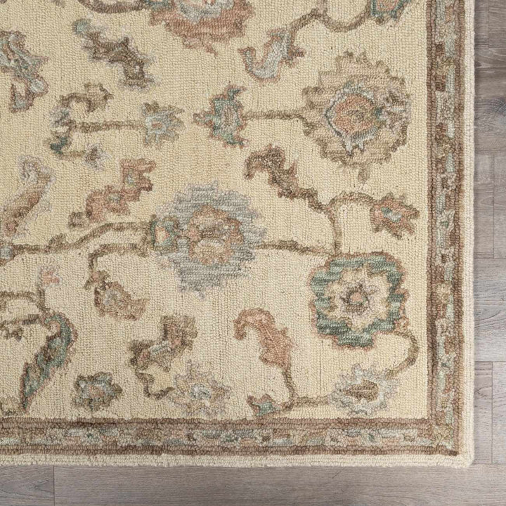 Traditional Oushak Design Beige Hand Tufted Wool Area Rug - The Rug Decor