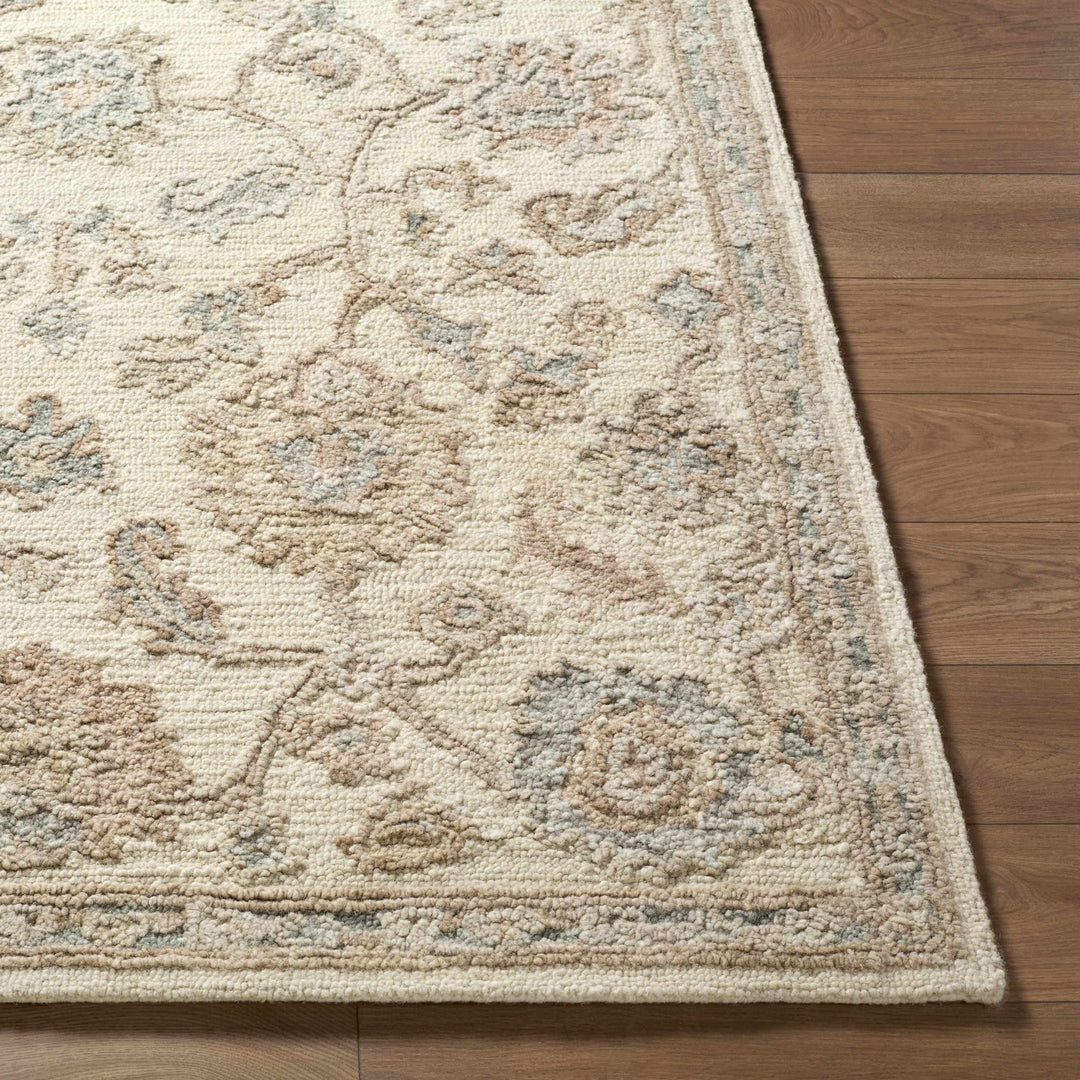 Traditional Oushak Design Beige Hand Tufted Wool Area Rug - The Rug Decor
