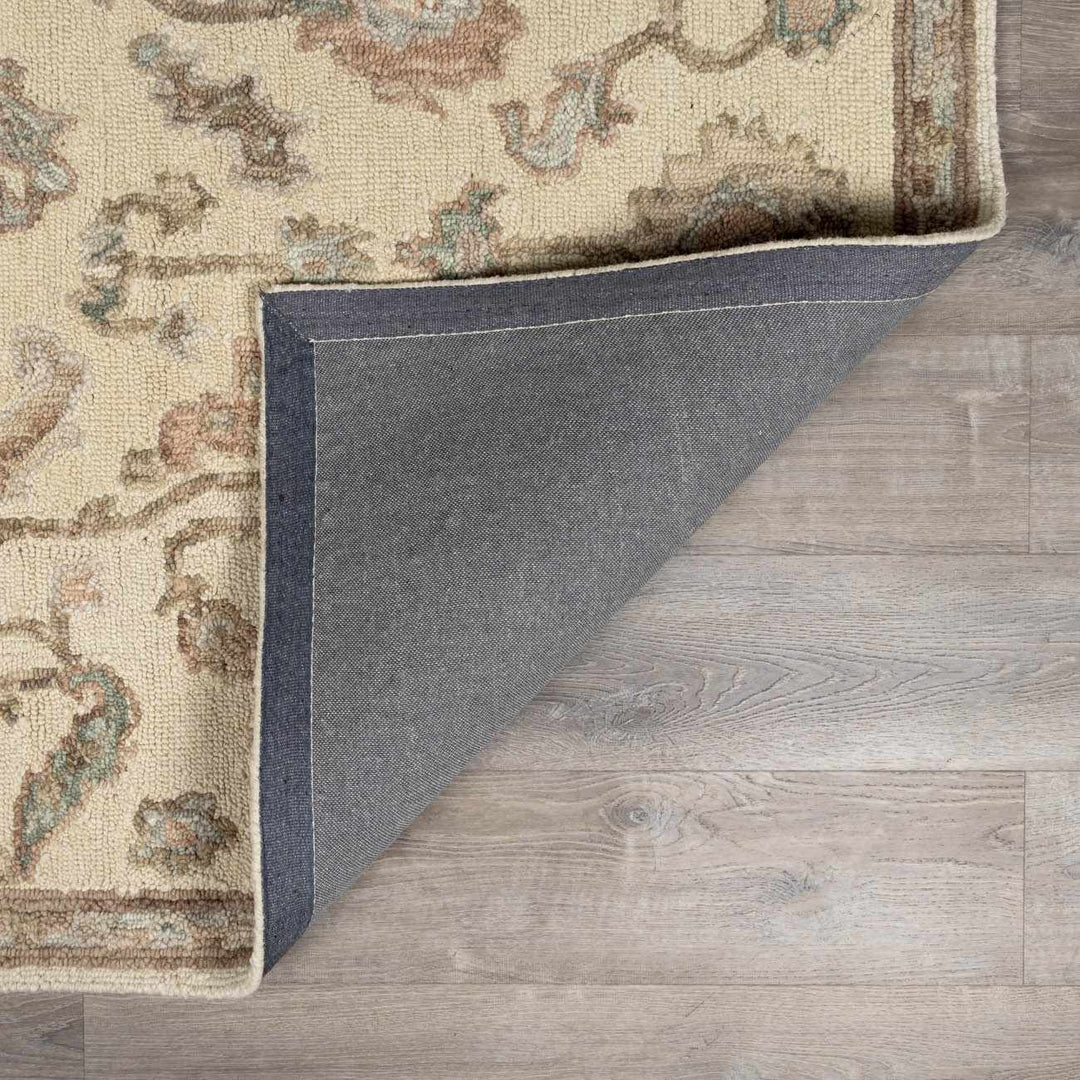 Traditional Oushak Design Beige Hand Tufted Wool Area Rug - The Rug Decor