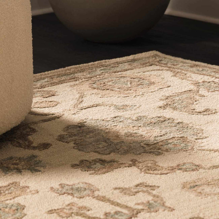 Traditional Oushak Design Beige Hand Tufted Wool Area Rug - The Rug Decor