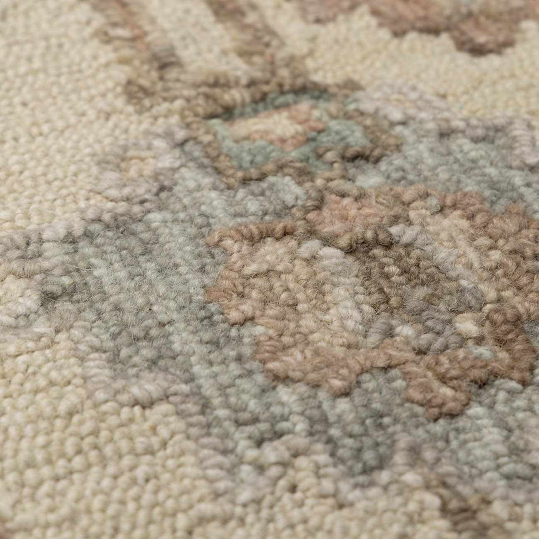 Traditional Oushak Design Beige Hand Tufted Wool Area Rug - The Rug Decor