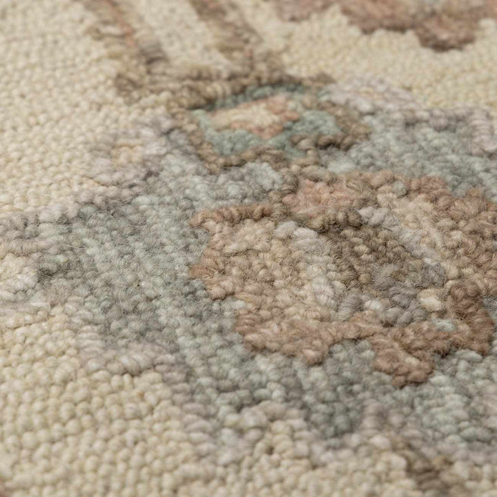 Traditional Oushak Design Beige Hand Tufted Wool Area Rug - The Rug Decor