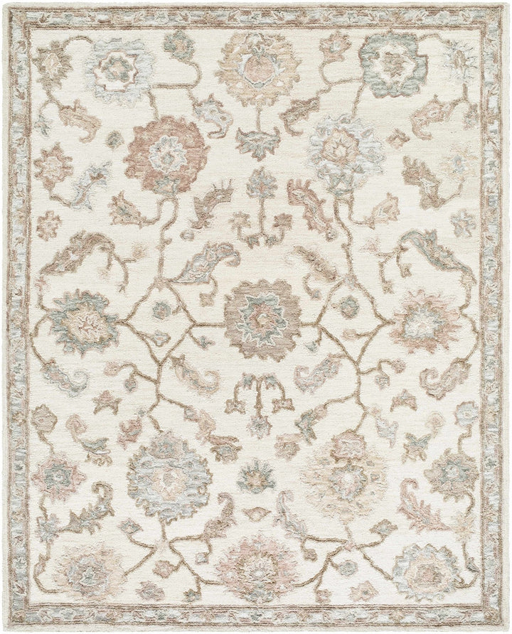 Traditional Oushak Design Beige Hand Tufted Wool Area Rug - The Rug Decor