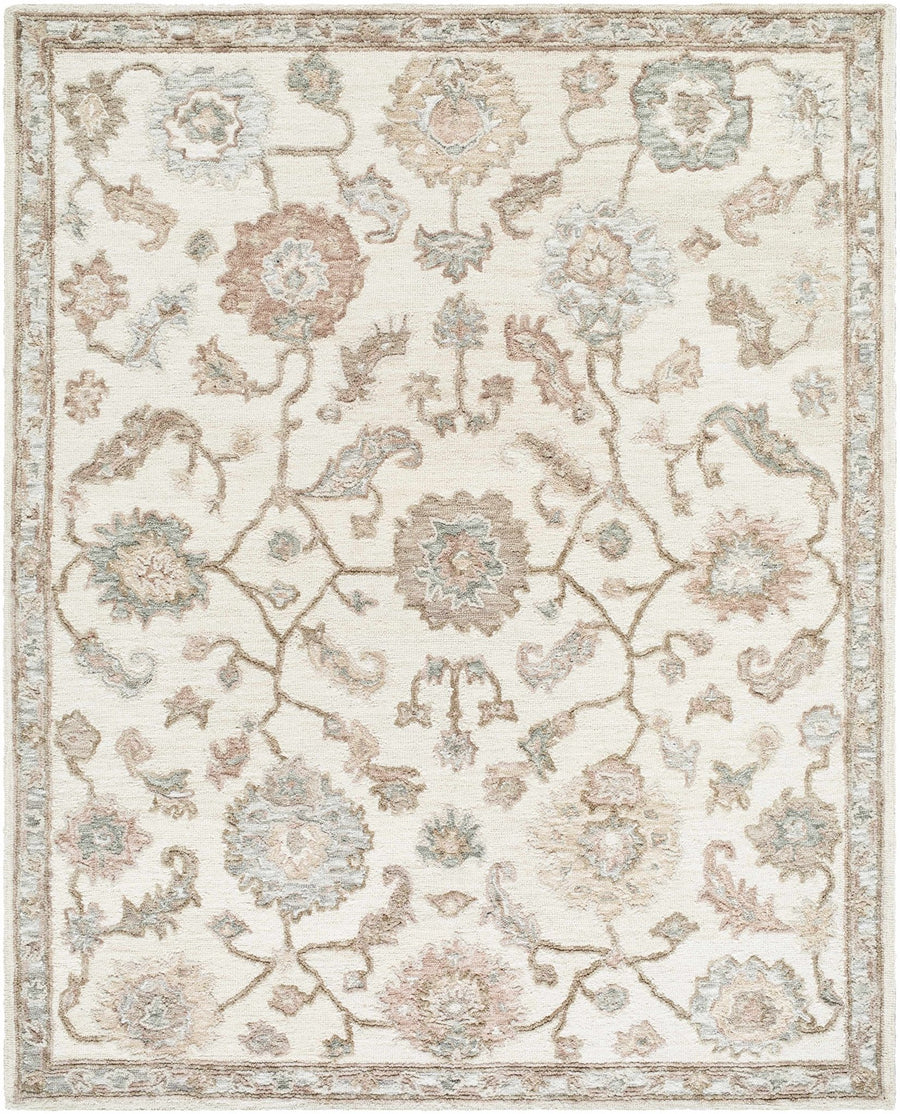 Traditional Oushak Design Beige Hand Tufted Wool Area Rug - The Rug Decor