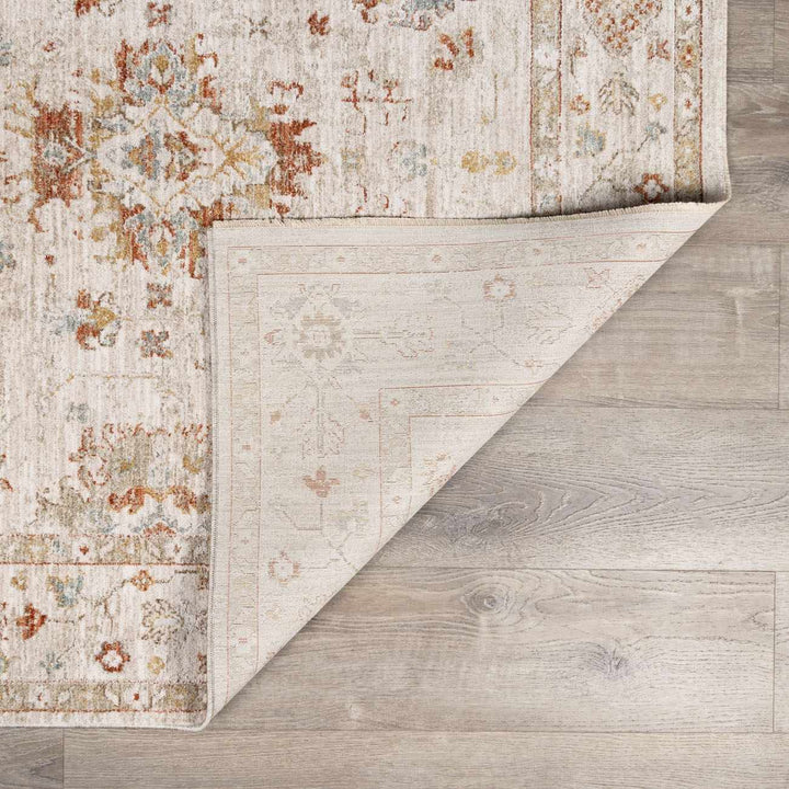 Traditional Oushak Design Beige Machine Woven Area Rug - The Rug Decor