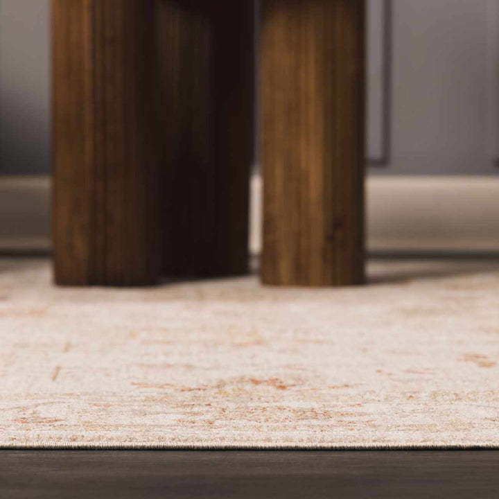 Traditional Oushak Design Beige Machine Woven Area Rug - The Rug Decor