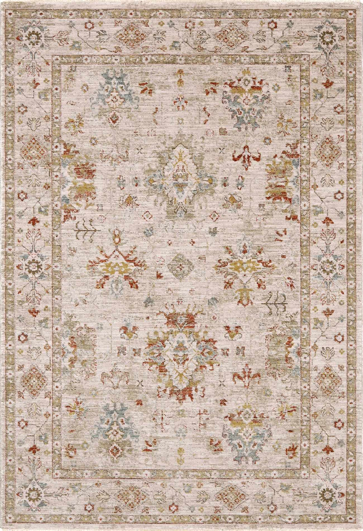 Traditional Oushak Design Beige Machine Woven Area Rug - The Rug Decor