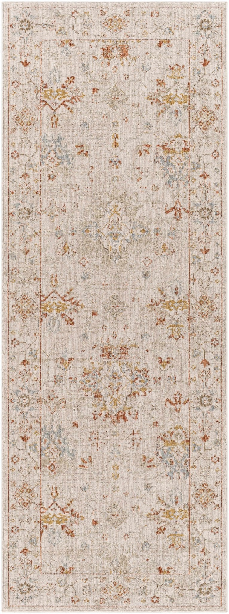 Traditional Oushak Design Beige Machine Woven Area Rug - The Rug Decor