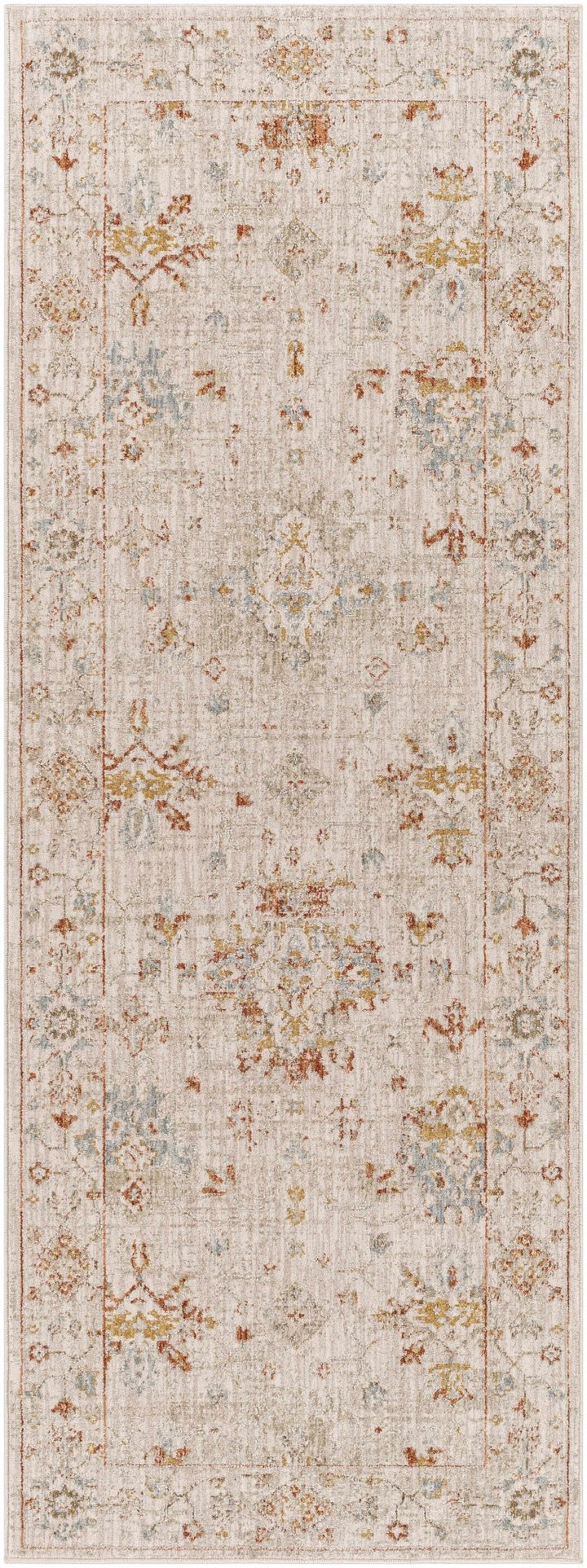 Traditional Oushak Design Beige Machine Woven Area Rug - The Rug Decor