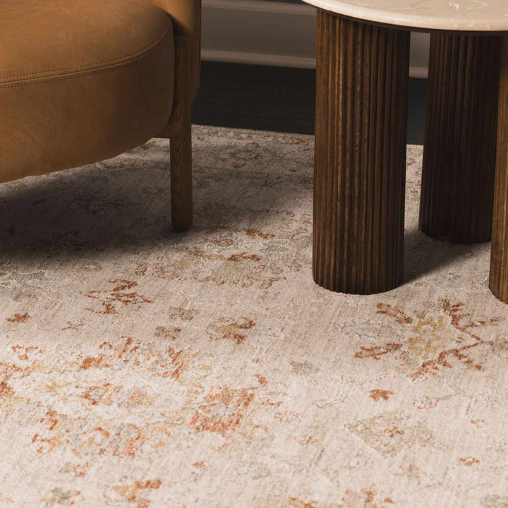 Traditional Oushak Design Beige Machine Woven Area Rug - The Rug Decor