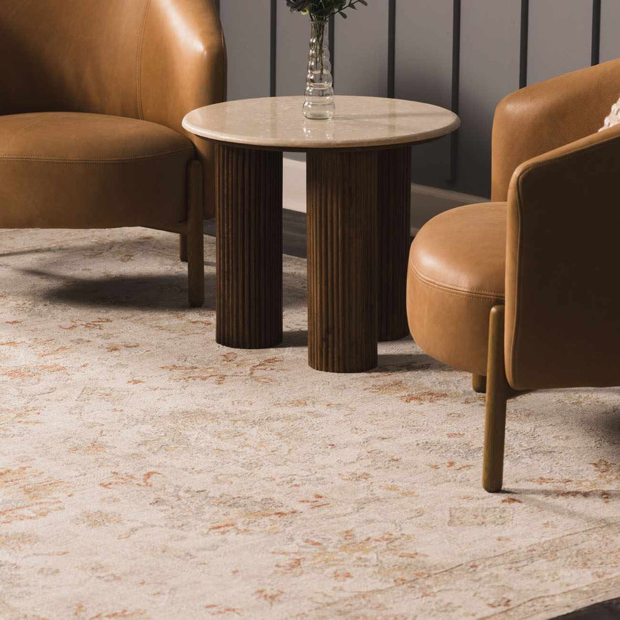 Traditional Oushak Design Beige Machine Woven Area Rug - The Rug Decor