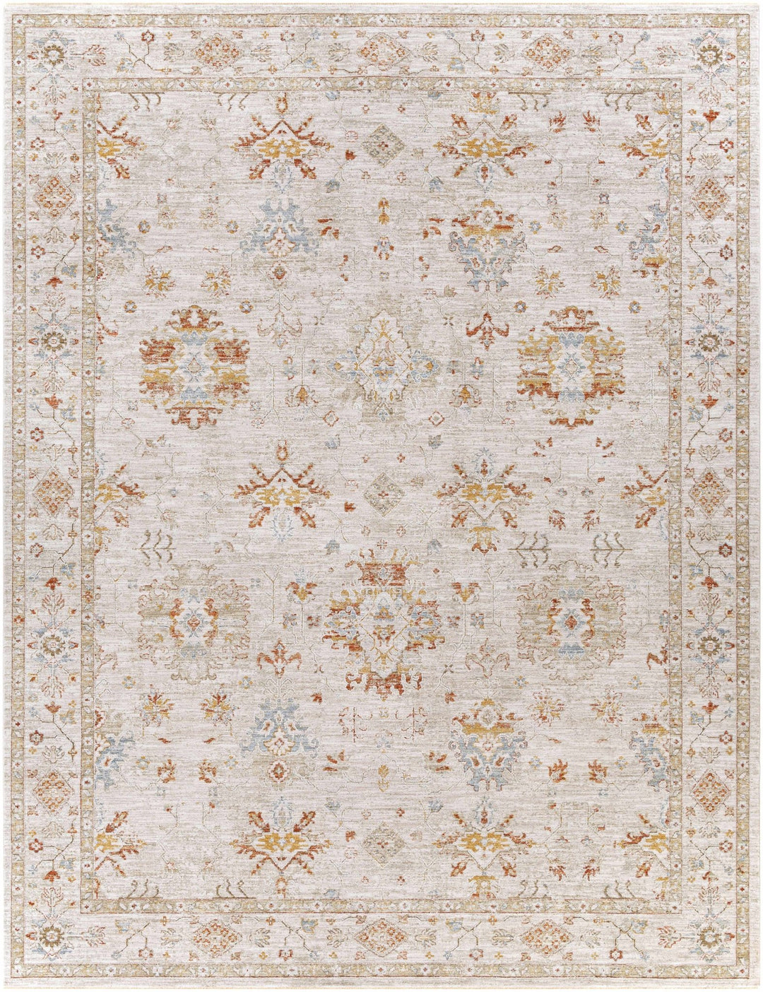 Traditional Oushak Design Beige Machine Woven Area Rug - The Rug Decor