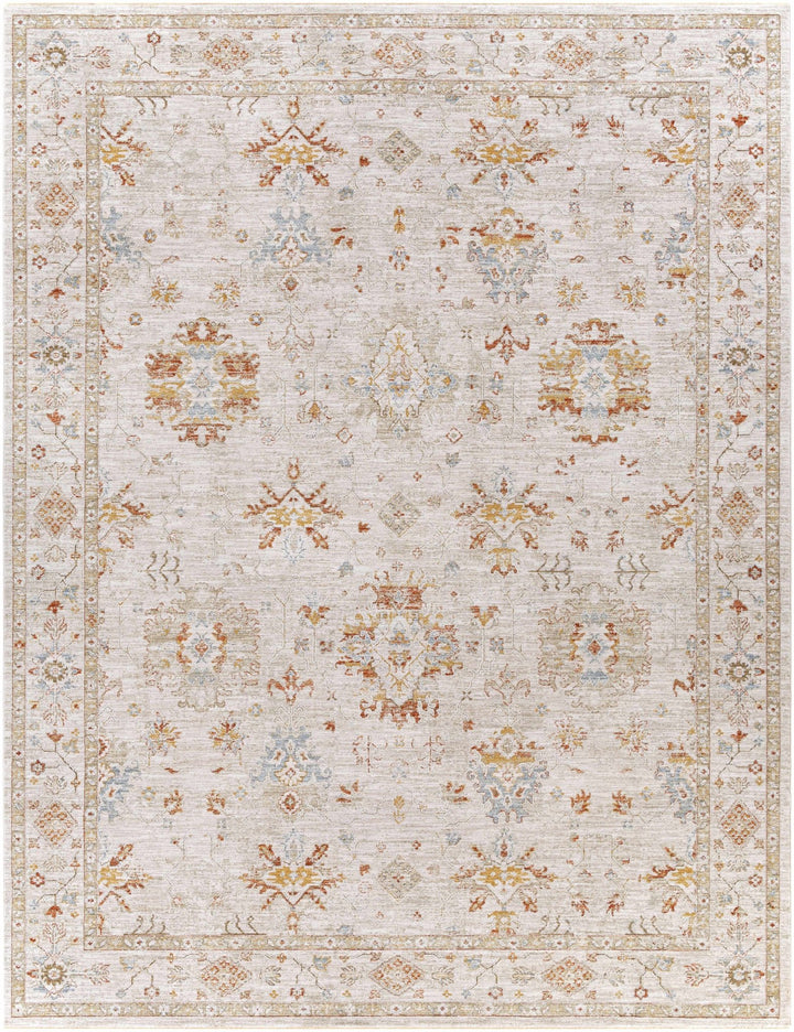 Traditional Oushak Design Beige Machine Woven Area Rug - The Rug Decor