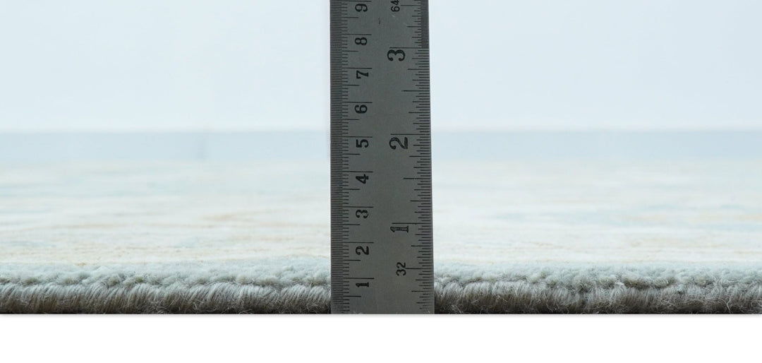 Traditional Oushak Design Blue And Beige 10x14 Hand Knotted Wool Rug - The Rug Decor