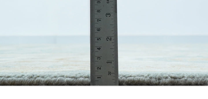 Traditional Oushak Design Blue And Beige 10x14 Hand Knotted Wool Rug - The Rug Decor