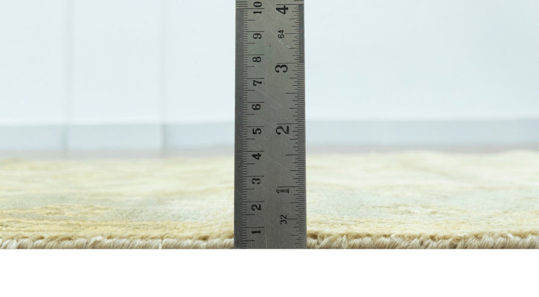 Traditional Oushak Design Blue And Beige Hand Knotted 3x5 Wool Area Rug - The Rug Decor