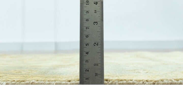 Traditional Oushak Design Blue And Beige Hand Knotted 3x5 Wool Area Rug - The Rug Decor