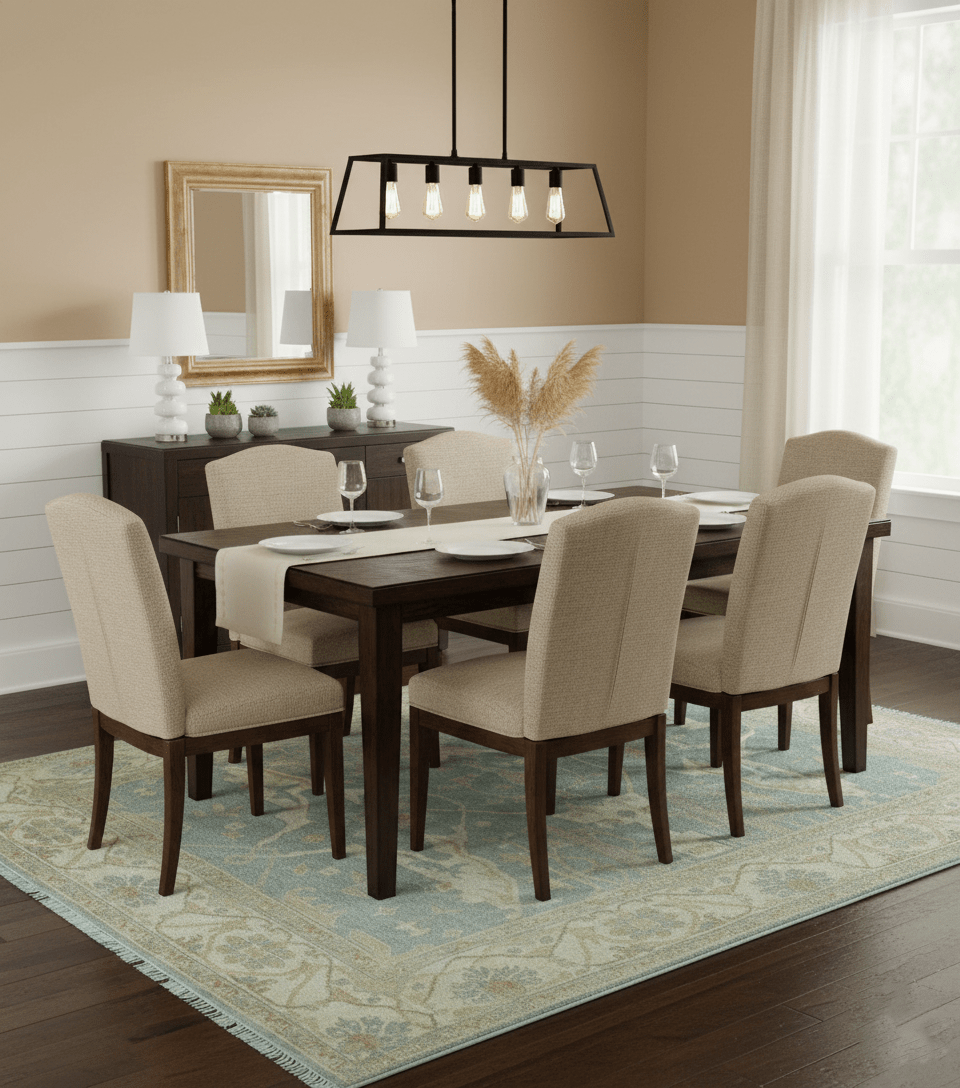 Traditional Oushak Design Blue And Beige Hand Knotted 8x10 Wool Area Rug - The Rug Decor