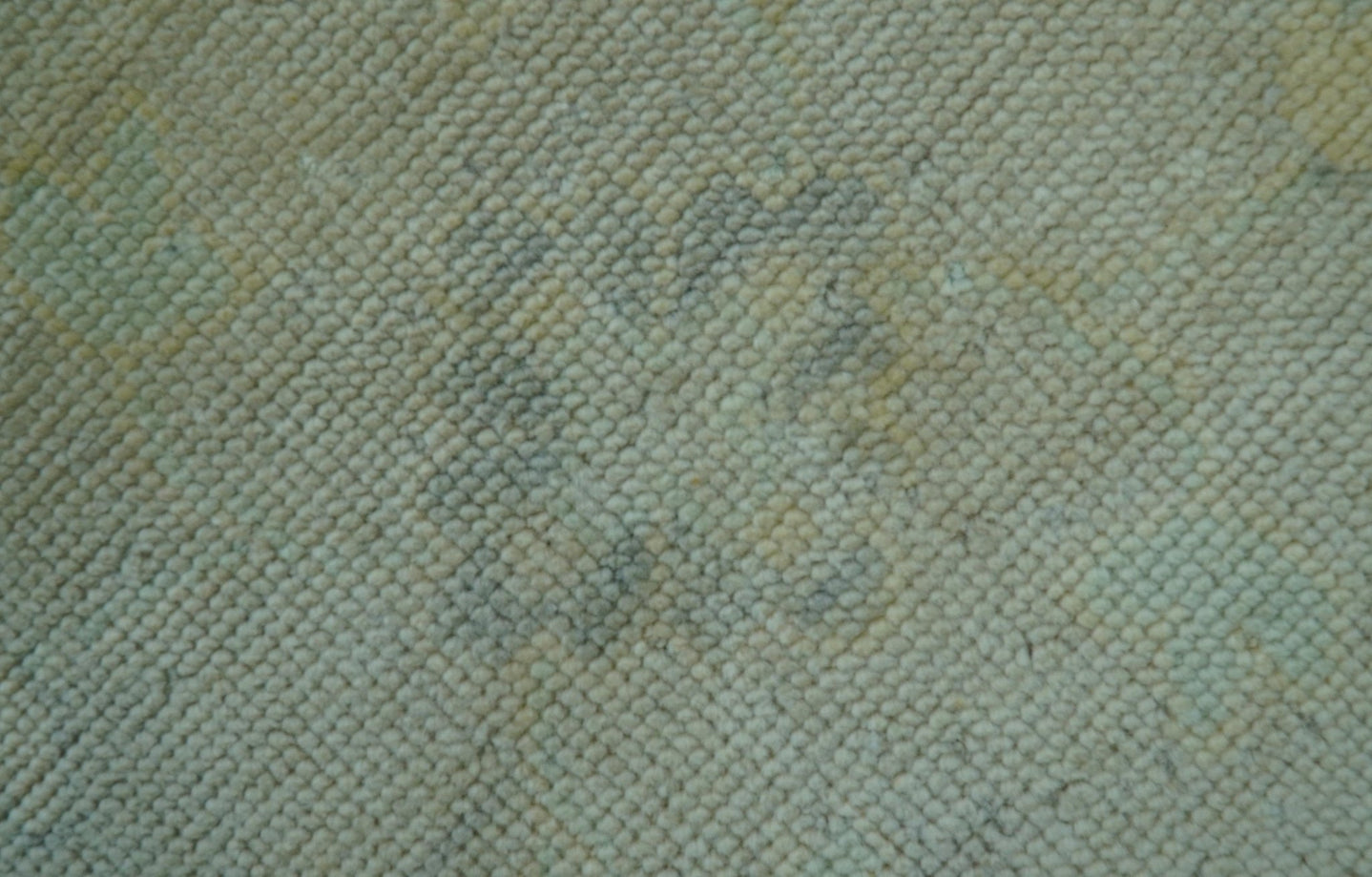 Traditional Oushak Design Blue And Beige Hand Knotted 9x12 Wool Area Rug - The Rug Decor