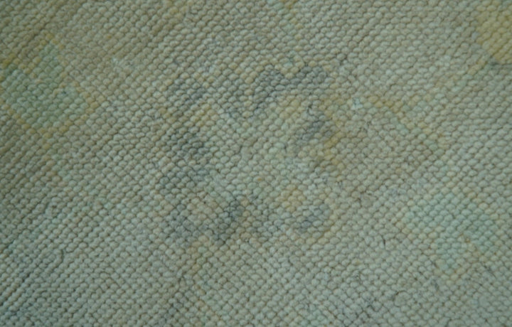 Traditional Oushak Design Blue And Beige Hand Knotted 9x12 Wool Area Rug - The Rug Decor