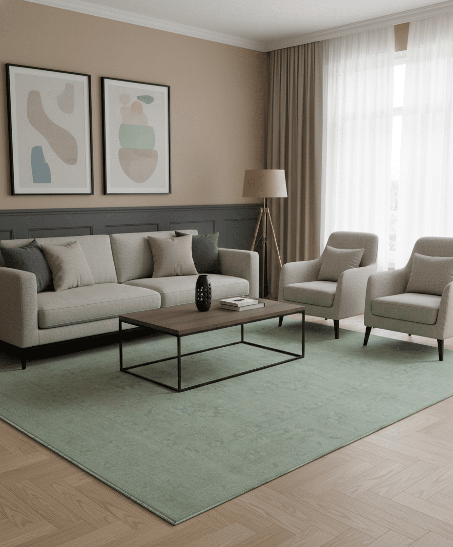 Traditional Oushak Design Blue And Beige Hand Knotted 9x12 Wool Area Rug - The Rug Decor